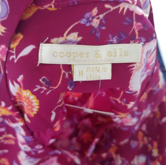 Cooper and Ella Floral Boho Peasant Blouse Size Medium - Picture 13 of 15